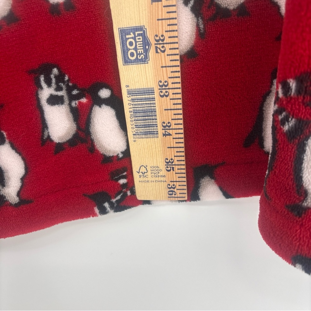 Vera Bradley Red and Black Fleece Hooded Robe - Picture 7 of 7